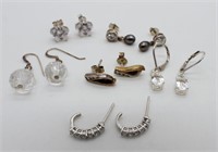 (6 pair) STERLING FASHION EARRINGS