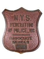 NYS Federation of Police Brass Plaque