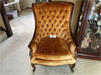 Vintage Tufted Back Velvet Side Chair