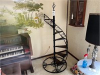Metal & Wood Display Spiral Stair, Plant Stand*