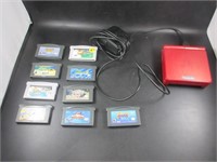 Gameboy Advance (Untested) w/9 Games