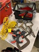 TOOL BAG WOTH CLAMPS AND SHOP LIGHTS
