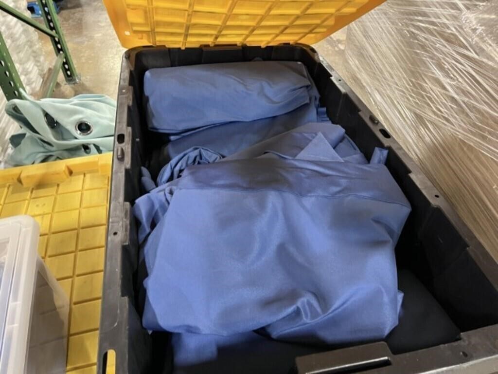 BLUE TABLE CLOTHS (4 TOTES)
