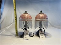 Pair of Glass Shade Decorative Lamps