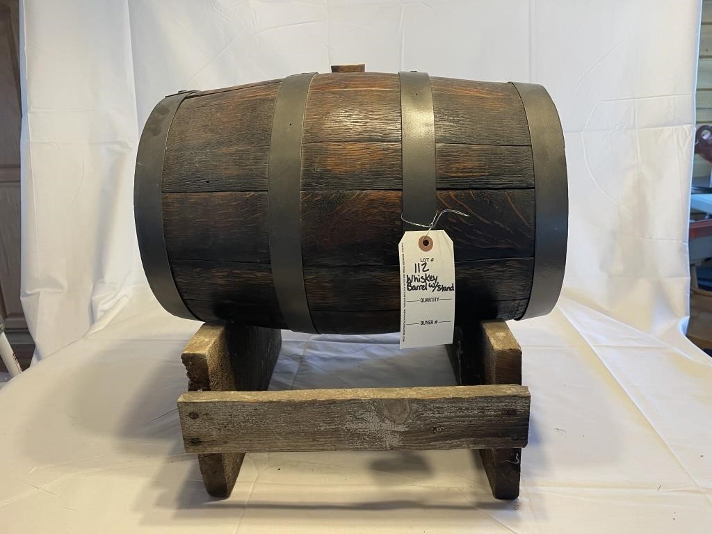 Whiskey Barrel with Stand