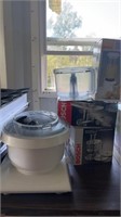 A BOSCH BRAND FOOD PROCESSOR, WITH MIXING BOWLS,