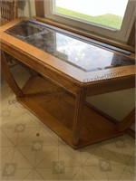 Glass top sofa table