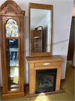 Ventless gas fireplace with mirror approximate