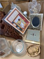 Box lot home decor items and more