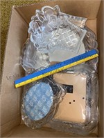 Box of glass picture frames and more