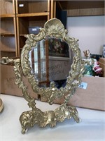 Vintage metal make up mirror, made in Italy