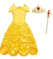 USED SZ 3-4T Princess Belle Dress Costume Yellow