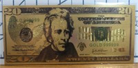24K Gold plated banknote