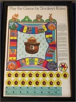 Framed Smokey Game Board and Game Pieces