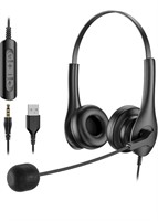 NEW-USB Headset with Microphone, 3.5mm