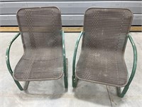 Pair of Spring Rocking Patio Chairs, Metal Frame