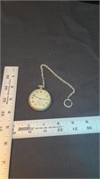 Elgin silver pocket watch and chain