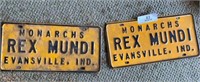 Pair of Rex Mundi License Plates