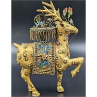 A Fine Chinese Silver And Enamel Decorative Reind