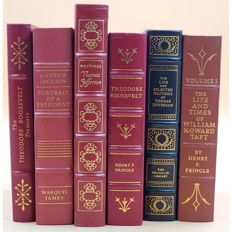 Lot of 6 Franklin Library Leather Bound President