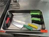 S/S Insert w/ 6 Chef Knives & Sharpener