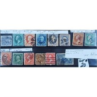 Lot Of 13 US Early Used Stamps