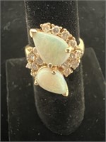 14KT Opal and Diamond Ring