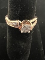 10KT Rose Gold and Diamond Ring