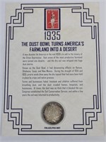 1935 Silver Dollar & 8 Cent Stamp