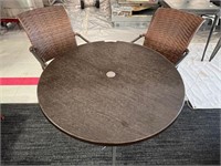 TABLE, ROUND AND 2 CHAIRS (SELLING AS SET)