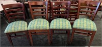 CHAIRS, WOOD FRAME, CLOTH SEAT