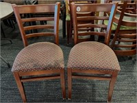 CHAIRS, WOOD FRAME, CLOTH SEAT