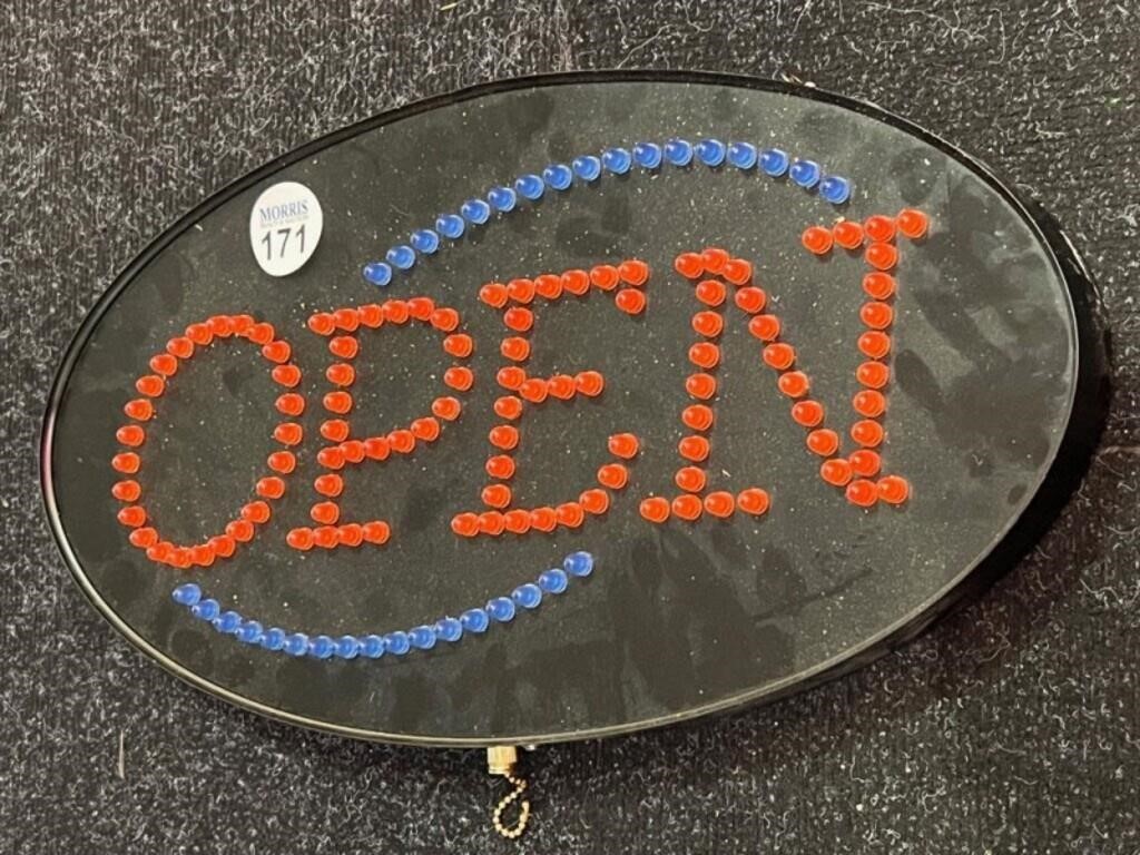 "OPEN" SIGN, LIGHTED LETTERS (NO POWER CORD)