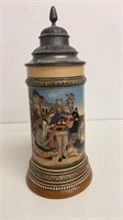 1/2L Hauber & Reuther stein with pewter lid,
