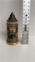 1/2 liter German pottery stein #383, with pewter