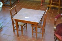 Oak Childs Table & 2 Chairs