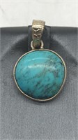 .925 Sterling Pendant W/blue Stone;2.1g Total Wt