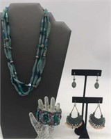 Costume Jewelry Lot - Blue Stones