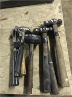 4 Ball Peen Hammers, 4 Claw Hammers &