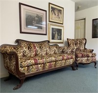 Victorian Duncan Phyfe Style Sofa and Arm Chair