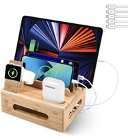 Bamboo Charging Dock for 4/5/6 Ports USB Charger,