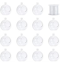 Pomeat 15 Pcs Hanging Candle Holder Clear Plastic
