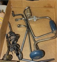 vintage hand drill and misc tools