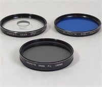 Lot of 55mm Lens Filters PL, 80B, Spot