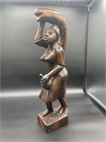 Carved Wooden African Woman Tribal Statue