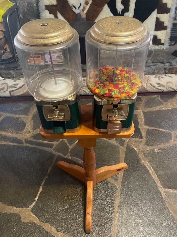 Vintage S.S.F. Double Gumball Machine with Stand