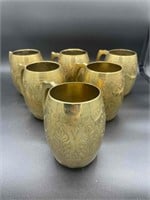 6) Brass Etched Drinking Mugs