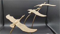Vintage Brass Flying Geese Statue