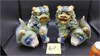 Asian Ceramic Foo Dog Statues