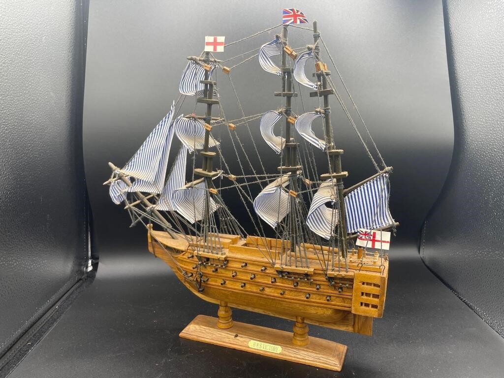 Vintage H.M.S. Victory Model Ship